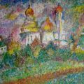 29 - Neues Jerusalem (Lentulov-Variation 1) Acryl, 70 x 70 cm
